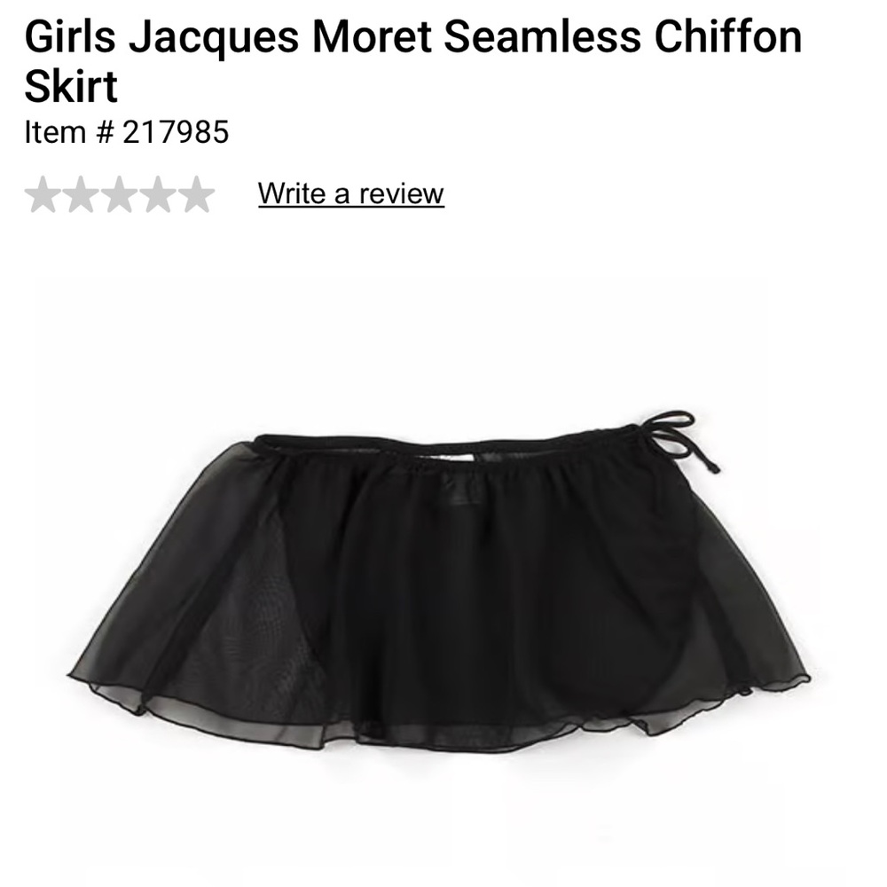 Jacques Moret Girls Black Chiffon Skirt